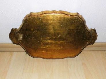 Preview: altes Florentiner Holztablett, Barockstil, Handarbeit