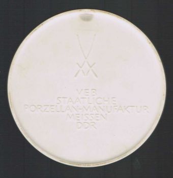 Preview: Kronen Tor Im Zwinger - Meissen Porzellan DDR Medaille / Relief 11,5 cm groß