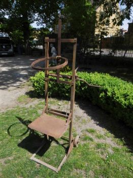 Preview: alte Sackkarre aus einer Mühle mit Kurbel, Top selten, Museum