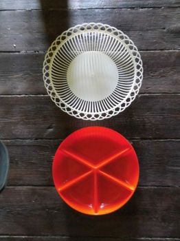 Preview: Servierschale, Brotkorb aus den 70er Jahren, Kunststoff, Kult