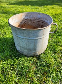 Preview: schöner Zinktopf Einweckkessel Einwecktopf Pflanztopf Pflanzkübel