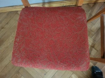 2 alte Polsterstühle aus den 60er 70er Jahren, roter Bezug, Polster