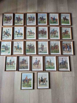 25 alte Wandbilder von Husaren & Dragoner Regimenten