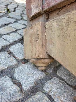 Preview: altes Treppengeländer für 5 Stufen, um 1930, Holzgeländer