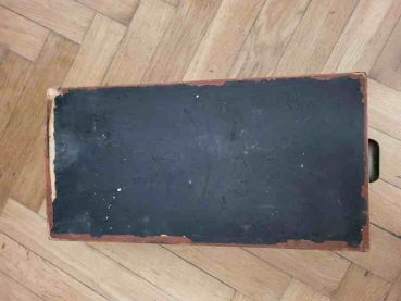 sehr tiefe Schublade aus Pappe, 30er Jahre Schubkasten, Muschelgriff