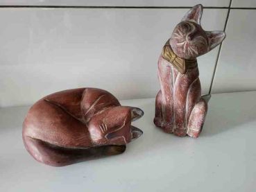 zwei Katzen, neuwertiger Zustand, Dekoration