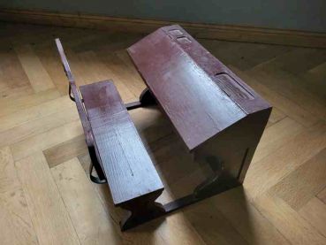 Puppenmöbel größere Schulbank aus Holz für Puppen oder Teddys