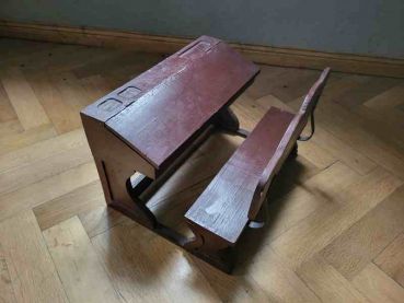 Puppenmöbel größere Schulbank aus Holz für Puppen oder Teddys