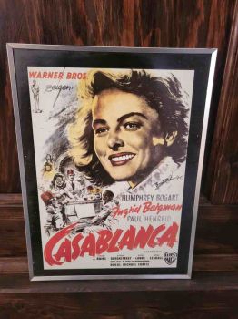 altes Filmplakat in Glasrahmen / Casablanca