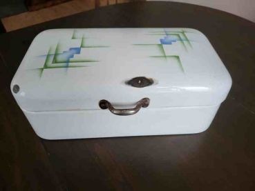 alter Brotkasten, Brotdose, antik emaille email Aufbewahrung, Deko