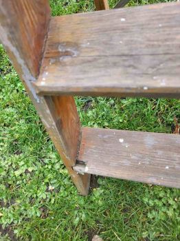 alte Holzleiter Bockleiter Klappleiter