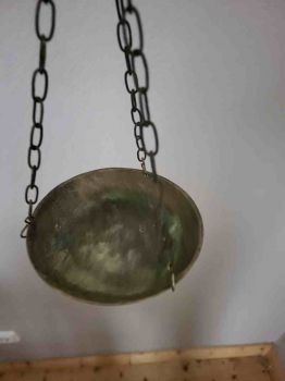 Preview: Krämerwaage mit Messingschale Waage, Blumenampel