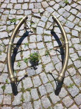 alter Handlauf aus Messing, Gründerzeit  um 1900 Haltestange Treppengeländer