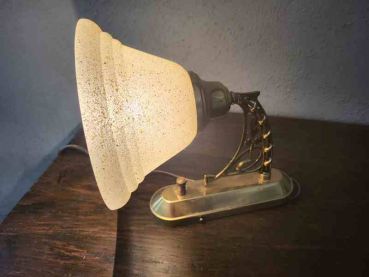 Preview: ältere Wandlampe mit Messinghalter