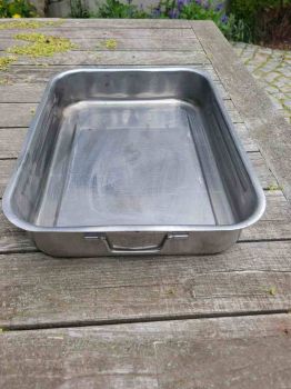 kleine Edelstahl Fleischwanne Servierplatte Wanne mit Griffen Metzgerwanne