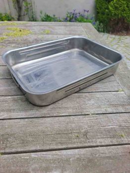 kleine Edelstahl Fleischwanne Servierplatte Wanne mit Griffen Metzgerwanne
