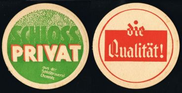 Schloßbrauerei Bierdeckel aus Chemnitz