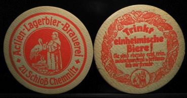 Schloßbrauerei Bierdeckel aus Chemnitz