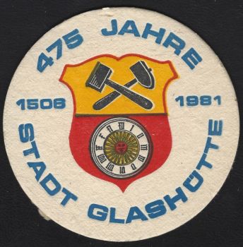Bierdeckel aus Glashütte