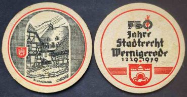 Bierdeckel aus Wernigerode / Blumenuhr
