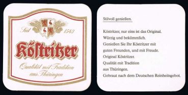 köstritzer brauerei bierdeckel