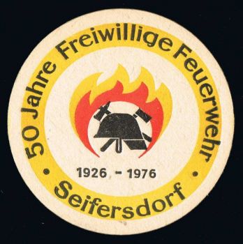 coaster from Seifersdorf, 50 years Freiwillige Feuerwehr