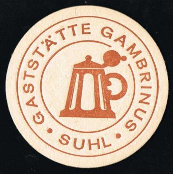 coaster from Gaststätte Gambrinus in Suhl