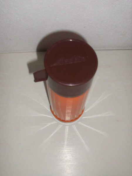 englische Isolier Flasche Thermoskanne Kanne Thermos Behälter 70er Orange