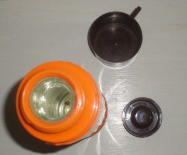 englische Isolier Flasche Thermoskanne Kanne Thermos Behälter 70er Orange