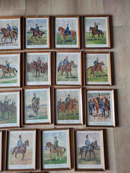 25 alte Wandbilder von Husaren & Dragoner Regimenten