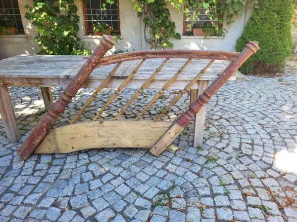 altes Treppengeländer für 5 Stufen, um 1930, Holzgeländer