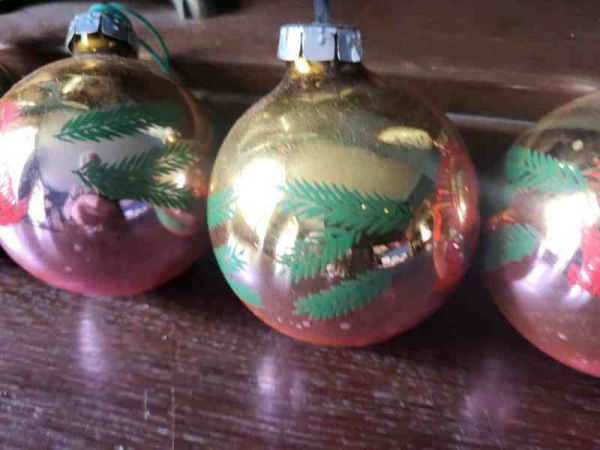 6 DDR Weihnachtskugeln, Christbaumschmuck, Weihnachtsbaum, Weihnachtsschmuck