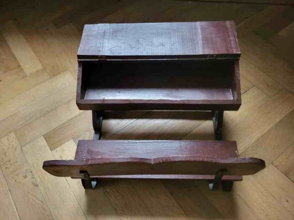 Puppenmöbel größere Schulbank aus Holz für Puppen oder Teddys