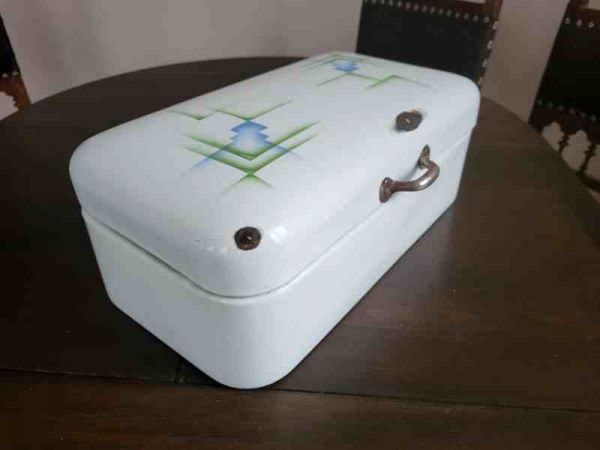 alter Brotkasten, Brotdose, antik emaille email Aufbewahrung, Deko