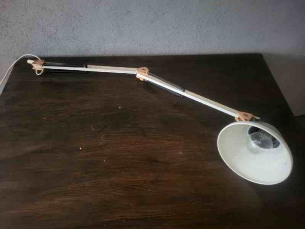 alte DDR Narva Schreibtischlampe, Gelenkarm, Bürolampe