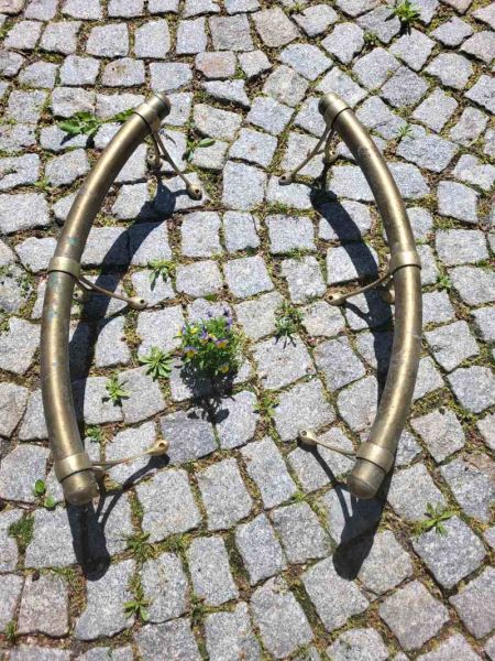 alter Handlauf aus Messing, Gründerzeit  um 1900 Haltestange Treppengeländer