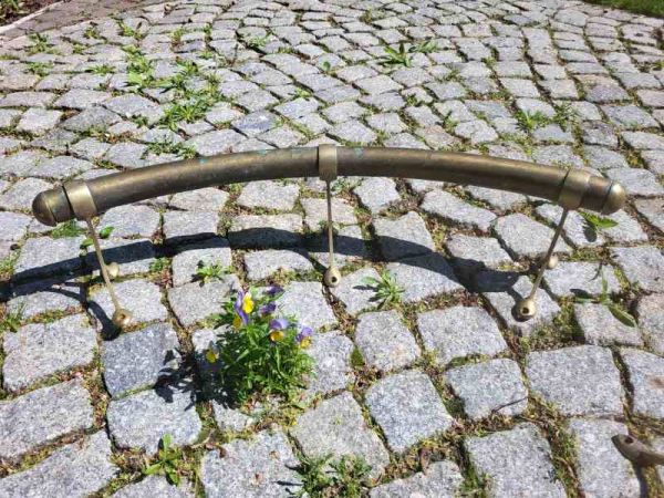 alter Handlauf aus Messing, Gründerzeit  um 1900 Haltestange Treppengeländer