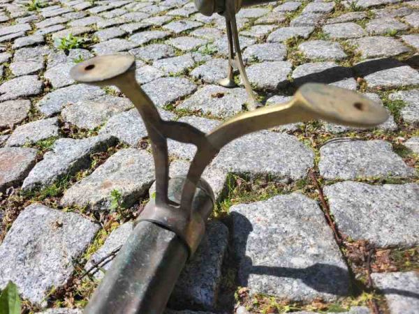 alter Handlauf aus Messing, Gründerzeit  um 1900 Haltestange Treppengeländer