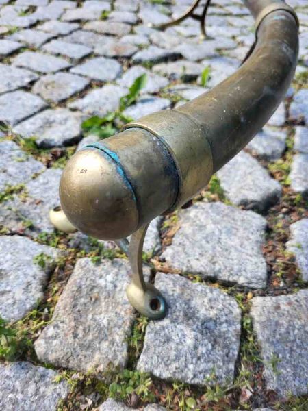alter Handlauf aus Messing, Gründerzeit  um 1900 Haltestange Treppengeländer