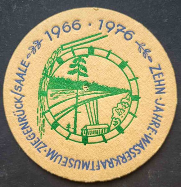 Bierdeckel vom Wasserkraftmuseum Ziegenrück