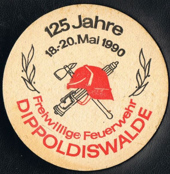 Bierdeckel aus Dippoldiswalde / 125 Jahre Feuerwehr