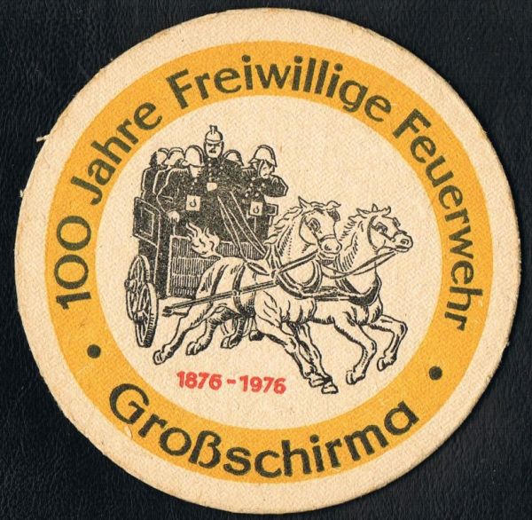 Bierdeckel aus Großschirma / 100 Jahre Feuerwehr