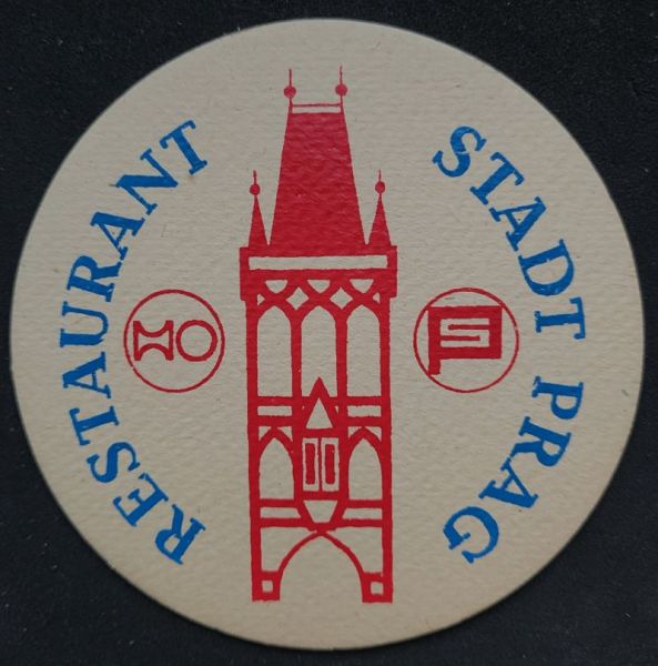 Bierdeckel vom Restaurant Stadt Prag