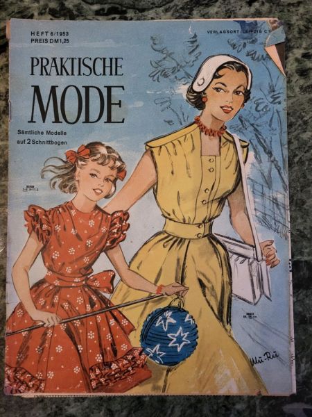 Praktische Mode DDR Mode Zeitschrift, Schnittmuster, Heft 6/53
