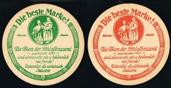Schloßbrauerei Bierdeckel aus Chemnitz