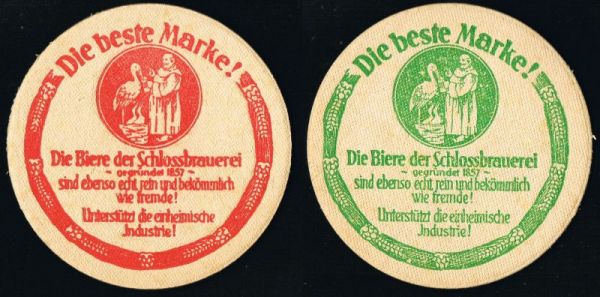 Schloßbrauerei Bierdeckel aus Chemnitz