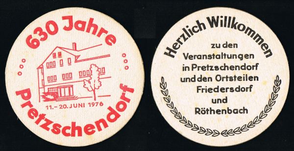 Bierdeckel von Pretzschendorf