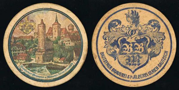 bautzener brauerei vorkriegsbierdeckel vk