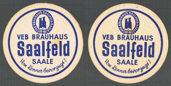 saalfelder brauerei ddr bierdeckel