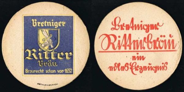 bretnig brauerei vorkriegsbierdeckel vk